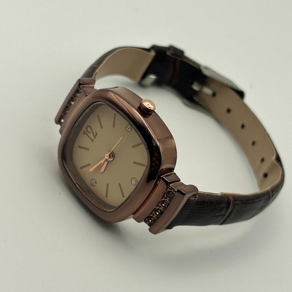 Mreurio Metallic Brown Women’s Minimalist Watch New Battery - Picture 4 of 8